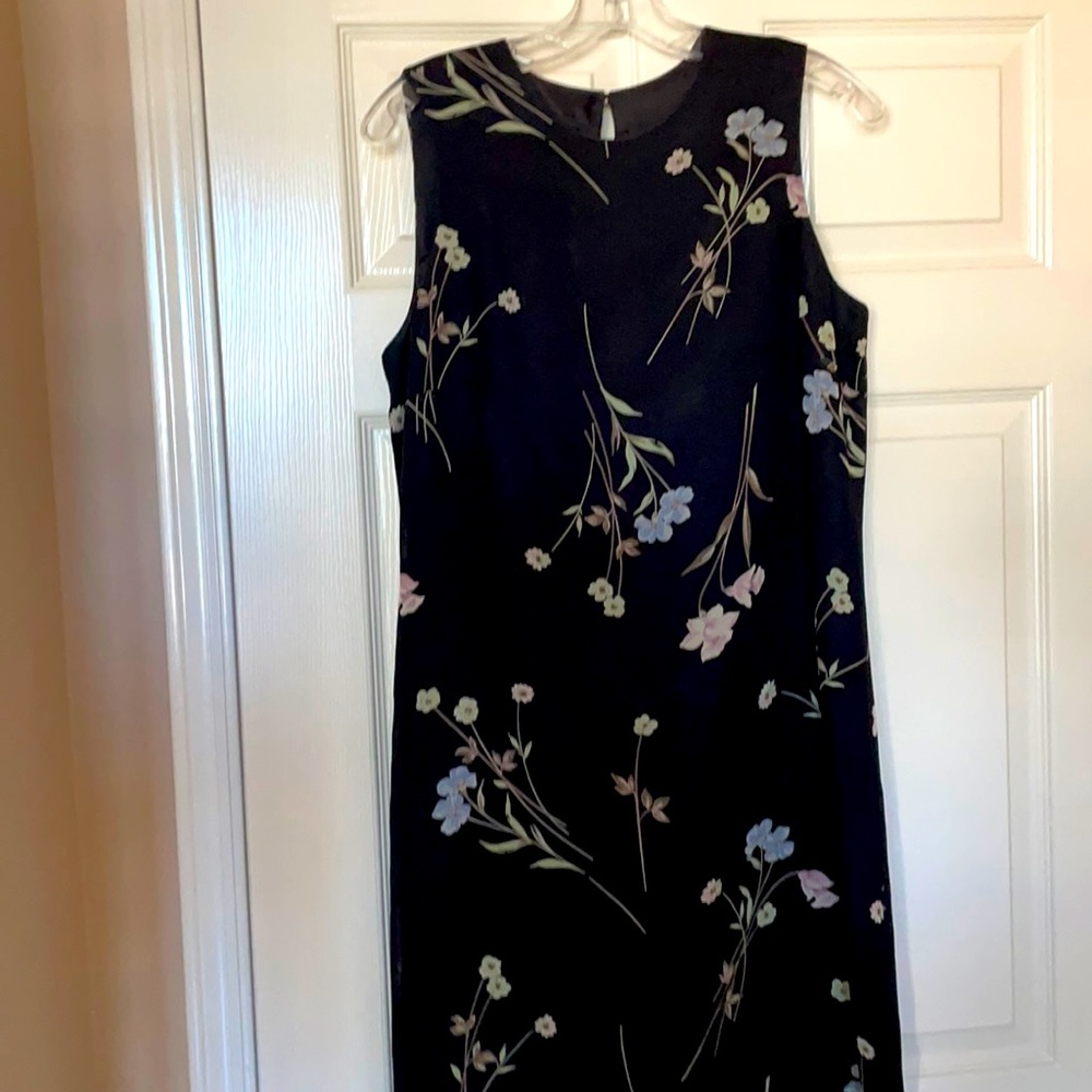 Black Dress with Floral Design